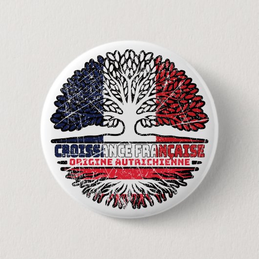 Österreichisches Französisch-Frankreich-Tree-Roots Button (Vorderseite)