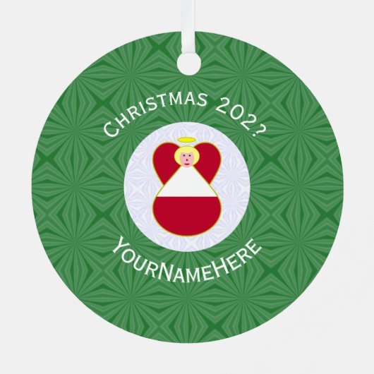 Österreichisches Jahr des Weihnachtsangels Ornament Aus Metall (Rückseite)