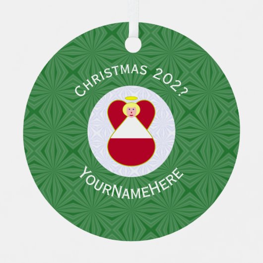 Österreichisches Jahr des Weihnachtsangels Ornament Aus Metall (Vorderseite)