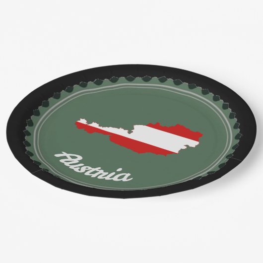 österreichisches Land Pappteller (Schrägansicht)