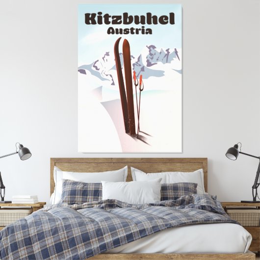 Österreichisches Skipposter Leinwanddruck (Insitu (Schlafzimmer))