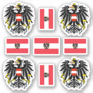 Österreichisches Wappen und Flagge Aufkleber
