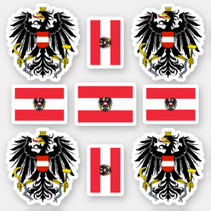 Österreichisches Wappen und Flagge Aufkleber
