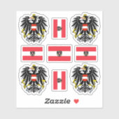 Österreichisches Wappen und Flagge Aufkleber (Blatt)