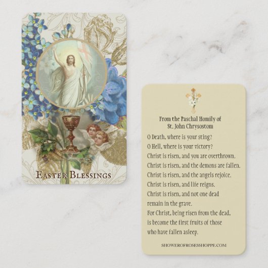 Osterreligiöses Paschal Gebet Heilige Karte (Vorne/Hinten)