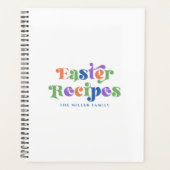Osterrezepte farbenfrohe weißliche Retro-Typografi Planer (Vorderseite)