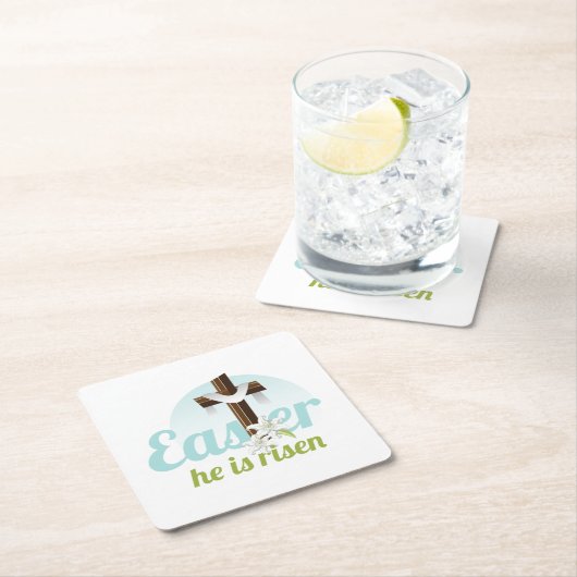 Osterriss Rechteckiger Pappuntersetzer (Vor Ort)