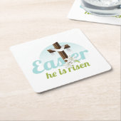 Osterriss Rechteckiger Pappuntersetzer (angewinkelt)