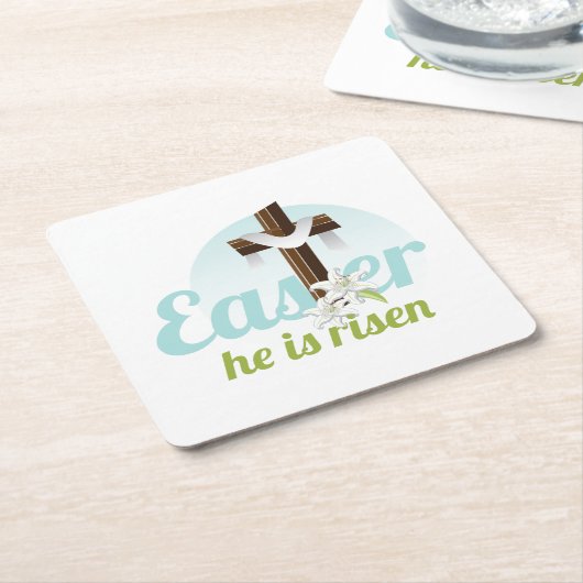 Osterriss Rechteckiger Pappuntersetzer (angewinkelt)