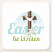 Osterriss Rechteckiger Pappuntersetzer (Vorderseite)