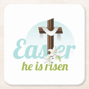 Osterriss Rechteckiger Pappuntersetzer