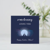 Osterromantisches Hasen-Liebe Feiertagskarte (Stehend Vorderseite)