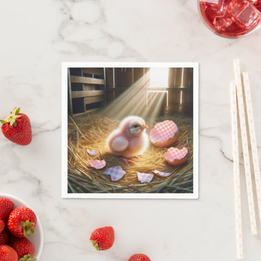 Osterrosa Kick mit Gingham-Gigshell Serviette (Beispiel)