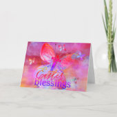 Osterrosa lila Schmetterlingskarte Karte (Vorderseite)