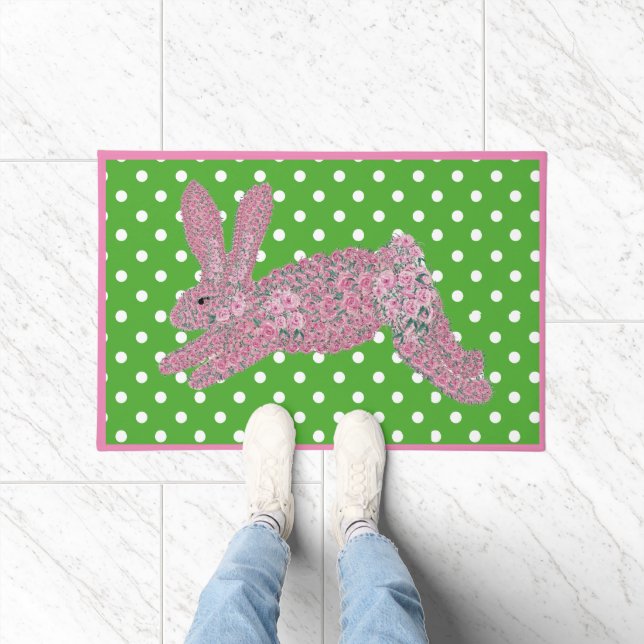 Osterrosa Roses Bunny Rabbit Doormat Fußmatte (Indoor)