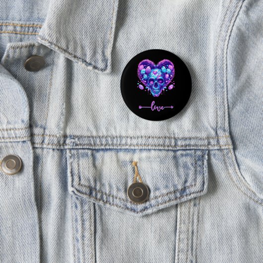 Osterrosa Skull Candy Liebe Rock für Männer Frauen Button (Beispiel)