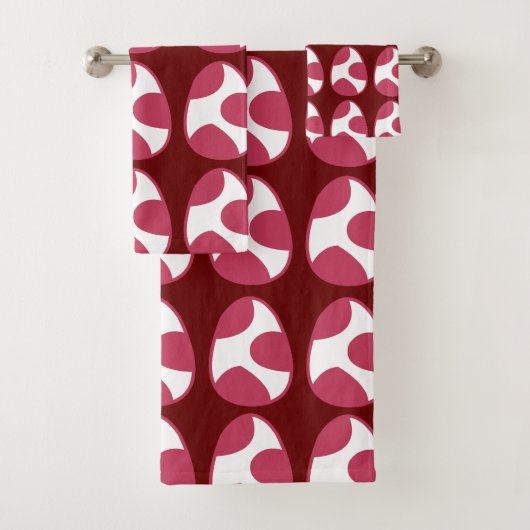 Osterrosa Weißes Ostereier Happy Oster Badhandtuch Set (Insitu)