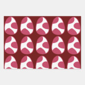 Osterrosa Weißes Ostereier Happy Oster Geschenkpapier Set (Vorderseite 3)