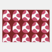 Osterrosa Weißes Ostereier Happy Oster Geschenkpapier Set (Vorderseite 2)