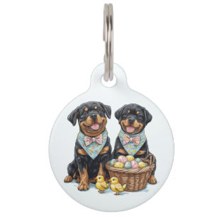 Osterrottweiler Hunde Osterhase Haustiermarke