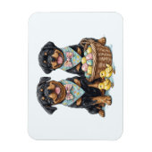 Osterrottweiler Hunde Osterhase Magnet (Vertikal)
