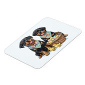 Osterrottweiler Hunde Osterhase Magnet (Linke Seite)