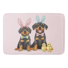 Osterrottweiler Hunde Sonnige Ohren Badematte