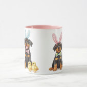 Osterrottweiler Hunde Sonnige Ohren Tasse (Zentrum)