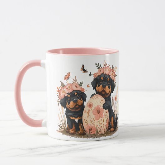 Osterrottweiler-Hunde Tasse (Links)