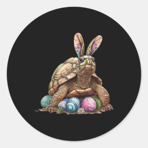 Osterschildkröte Osterschildkröte Bunny Ohren Oste Runder Aufkleber