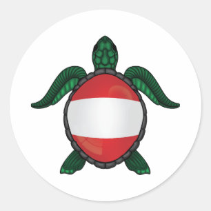 Osterschildkrötenflagge - Klassischer Rundaufklebe Runder Aufkleber