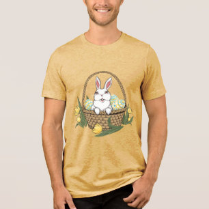 Osterschirt Hase Korb Unisex T-Shirt Tri-Blend Shirt