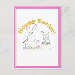 Osterschneemänner Schnee Bunnies 'HOPPY EASTER' Feiertagspostkarte