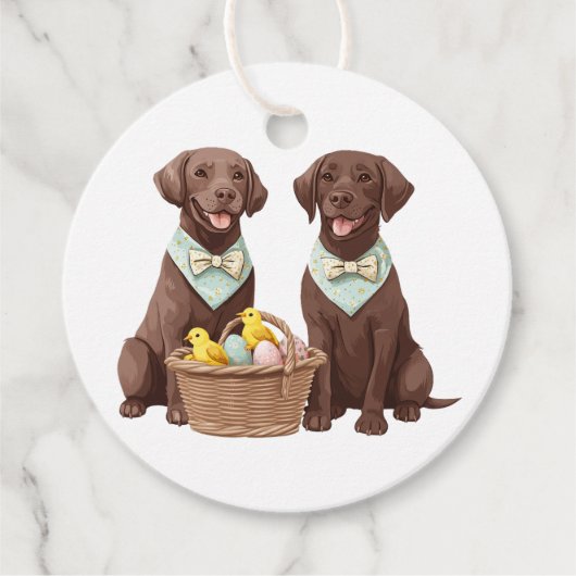 Osterschokoladenhunde Retriever Geschenkanhänger (Vorderseite)