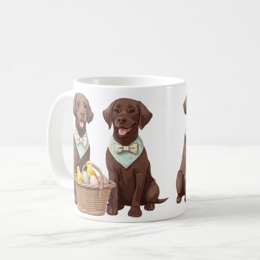 Osterschokoladenhunde Retriever Kaffeetasse (Vorderseite Links)