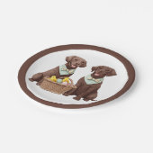 Osterschokoladenhunde Retriever Pappteller (Schrägansicht)