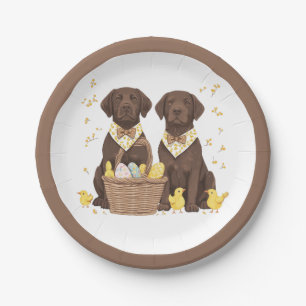 Osterschokoladenhunde Retriever Pappteller