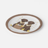 Osterschokoladenhunde Retriever Pappteller (Schrägansicht)