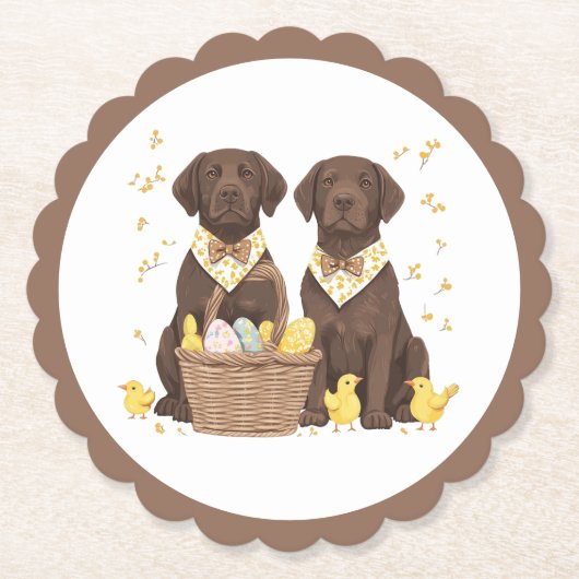Osterschokoladenhunde Retriever Untersetzer (Vorderseite)