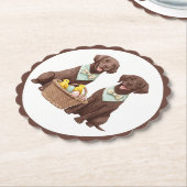 Osterschokoladenhunde Retriever Untersetzer (angewinkelt)