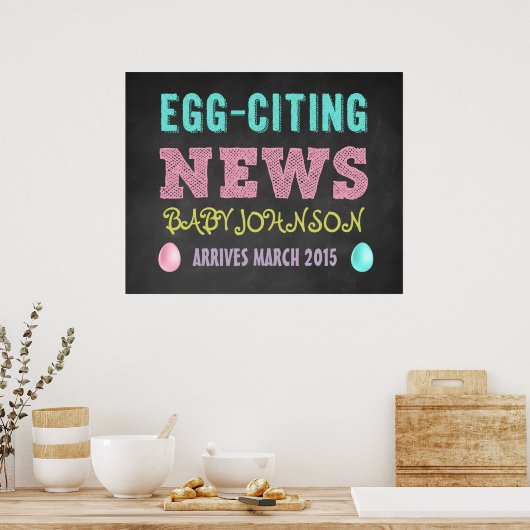 Osterschwangerschaft - Chalkboard-Zeichen Poster (Küche)