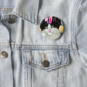 Osterschwarz-weiße Katze Button (Beispiel)