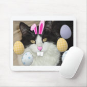 Osterschwarz-weiße Katze Mousepad (Mit Mouse)