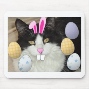 Osterschwarz-weiße Katze Mousepad