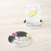 Osterschwarz-weiße Katze Untersetzer (Seite)