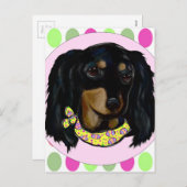 Osterschwarze Dackel Feiertagspostkarte (Vorne/Hinten)