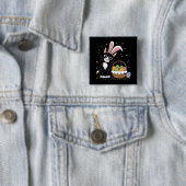 Osterschwarze Katze Tuxedo Kaninchen Bunny Ears Ei Button (Beispiel)