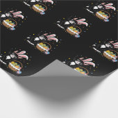 Osterschwarze Katze Tuxedo Kaninchen Bunny Ears Ei Geschenkpapier (Ecke)