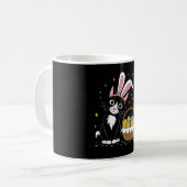 Osterschwarze Katze Tuxedo Kaninchen Bunny Ears Ei Kaffeetasse (Vorderseite Links)