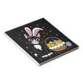 Osterschwarze Katze Tuxedo Kaninchen Bunny Ears Ei Notizblock (angewinkelt)